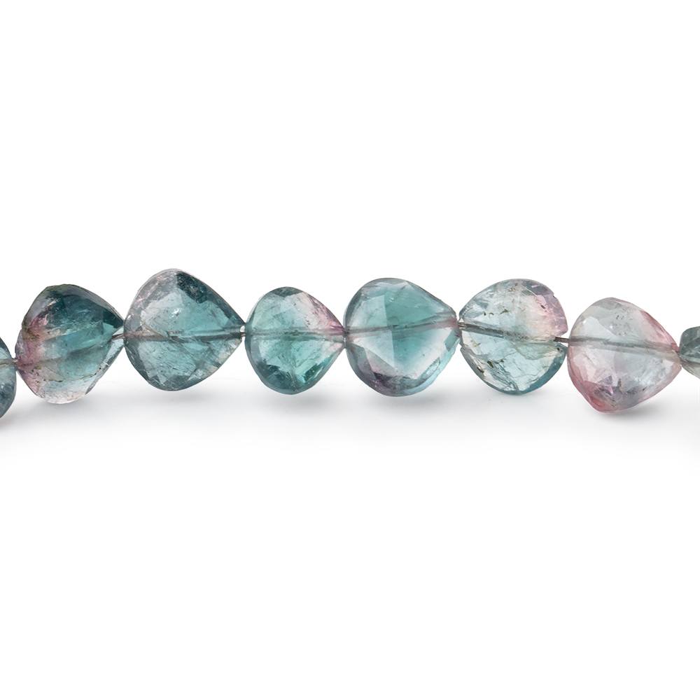5-8mm Bi-Color Indicolite Tourmaline Faceted Heart Beads 16 inch 72 pieces (ONLINE ORDER ONLY)