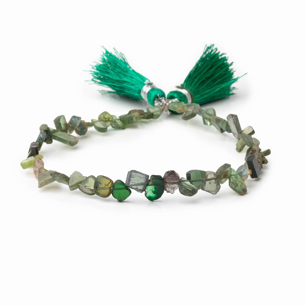 5-8mm Green Tourmaline Slice Beads 7.75 inch 54 pieces (ONLINE ORDER ONLY)