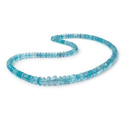 5-9mm Teal Fluorite Plain Rondelle Beads 18 inch 127 pieces AA (ONLINE ORDER ONLY)