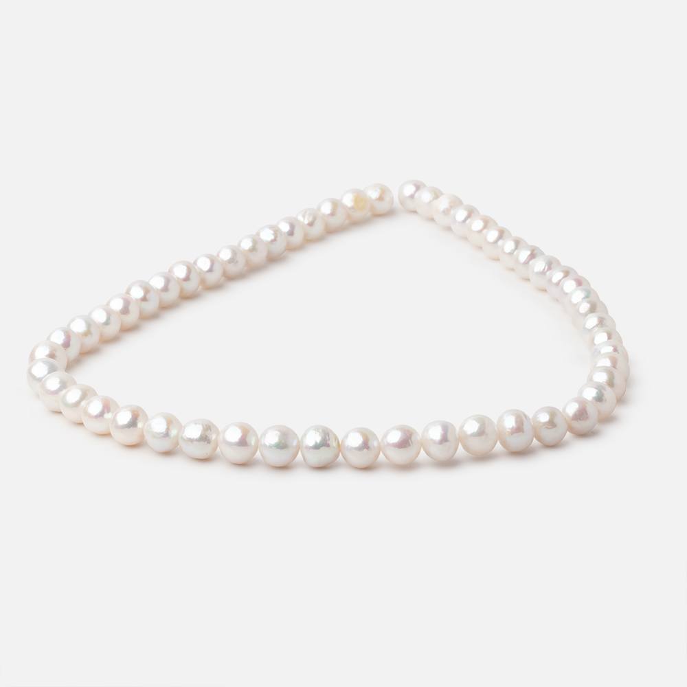 7.5-8.5mm Off White Chinese Akoya Saltwater Pearls 15.5 inch 52 pieces A (ONLINE ORDER ONLY)