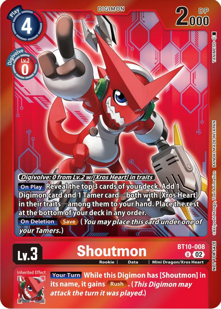 Shoutmon [BT10-008] (Event Pack 5) [Xros Encounter Promos] (ONLINE ORDER ONLY)
