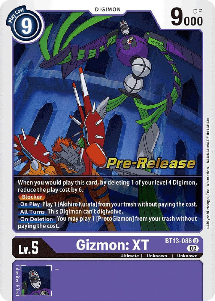 Gizmon: XT [BT13-086] [Versus Royal Knights Booster Pre-Release Cards] (ONLINE ORDER ONLY)