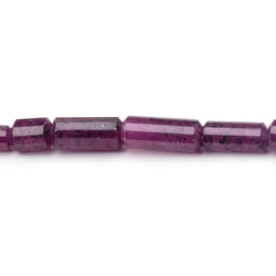 5-11mm Ruby Faceted Tube Beads 16 inch 52 pieces AA (ONLINE ORDER ONLY)