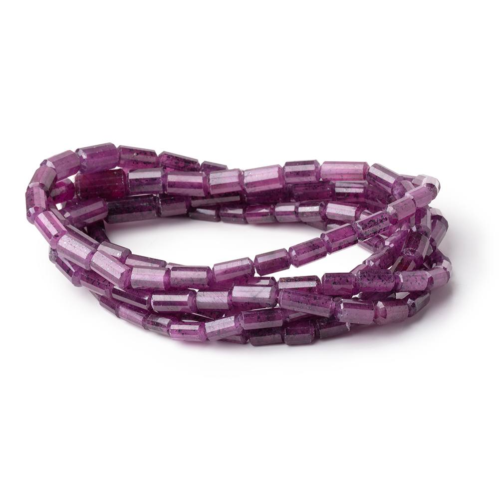 5-11mm Ruby Faceted Tube Beads 16 inch 52 pieces AA (ONLINE ORDER ONLY)