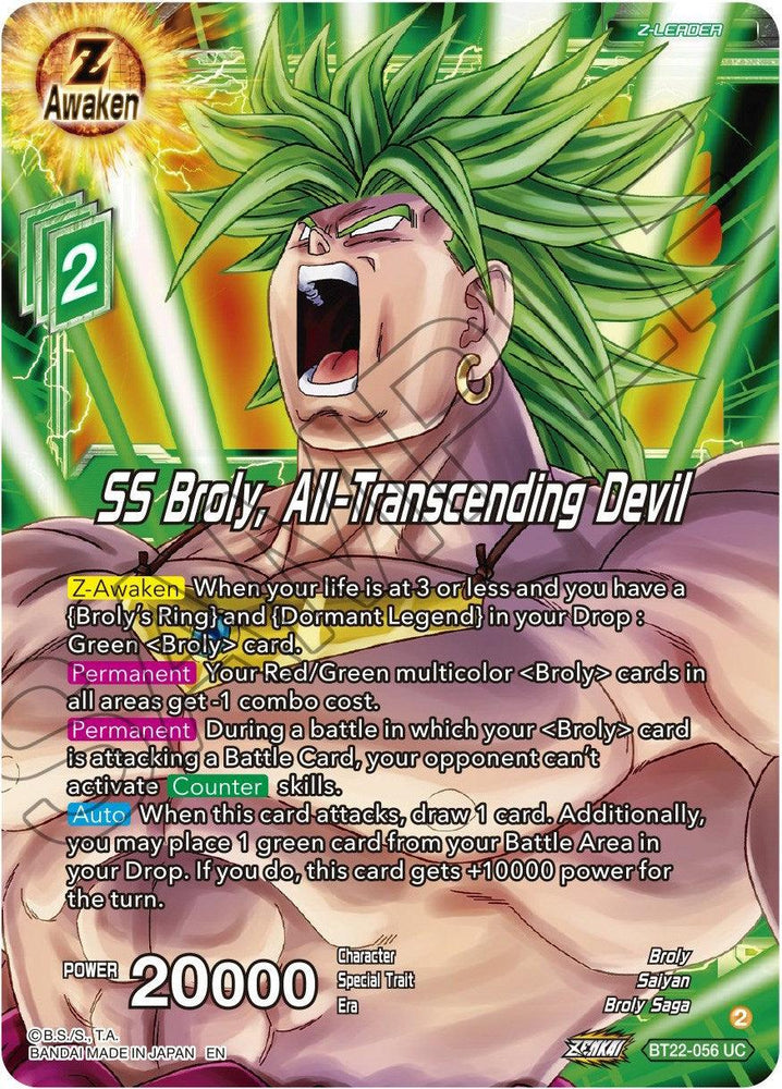 SS Broly, All-Transcending Devil (BT22-056) [Critical Blow] (ONLINE ORDER ONLY)