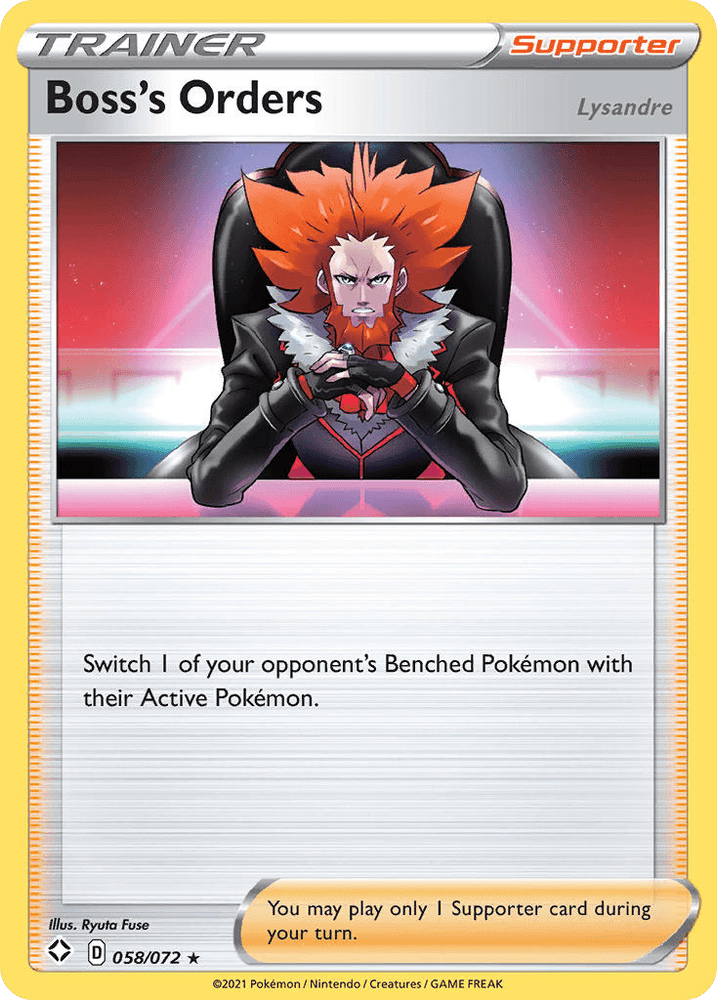 Boss's Orders (058/72) (Theme Deck Exclusive) [Sword & Shield: Shining Fates] (Online Only)