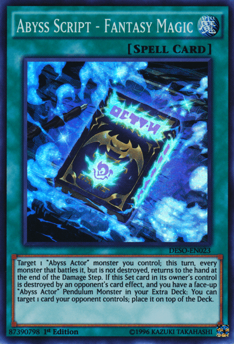 Abyss Script - Fantasy Magic [DESO-EN023] Super Rare (ONLINE ORDER ONLY)