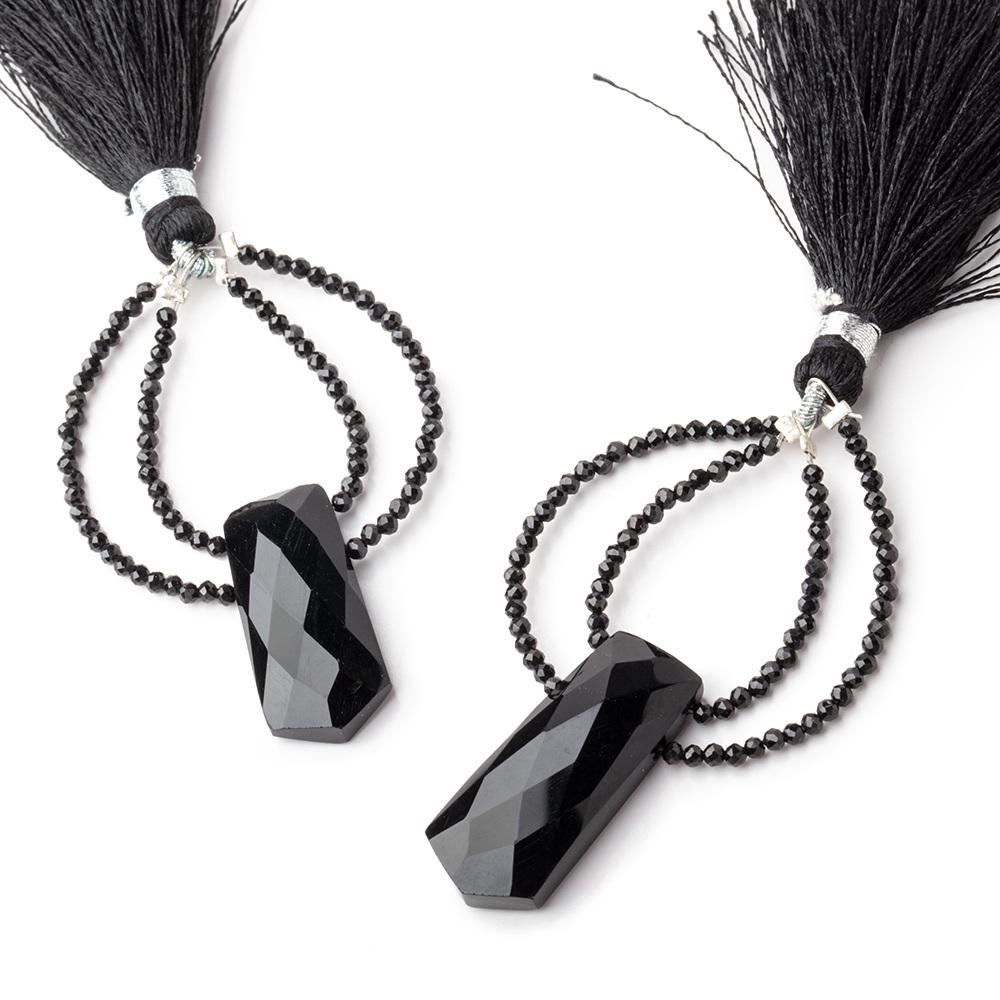 50x30mm Black Onyx Fancy Focal Beads Sold as a Set of 2 (ONLINE ORDER ONLY)