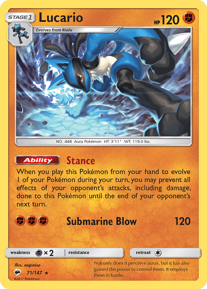 Lucario (71/147) [Sun & Moon: Burning Shadows] (Online Only)