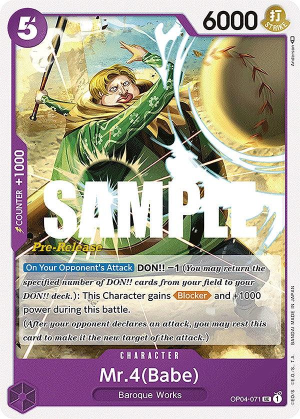 Mr.4(Babe) [Kingdoms of Intrigue Pre-Release Cards] (ONLINE ORDER ONLY)