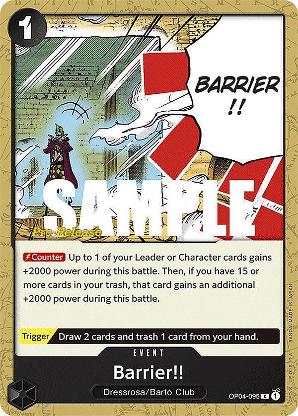 Barrier!! [Kingdoms of Intrigue Pre-Release Cards] (ONLINE ORDER ONLY)