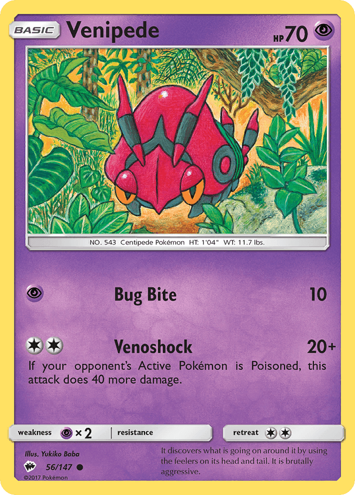 Venipede (56/147) [Sun & Moon: Burning Shadows] (Online Only)
