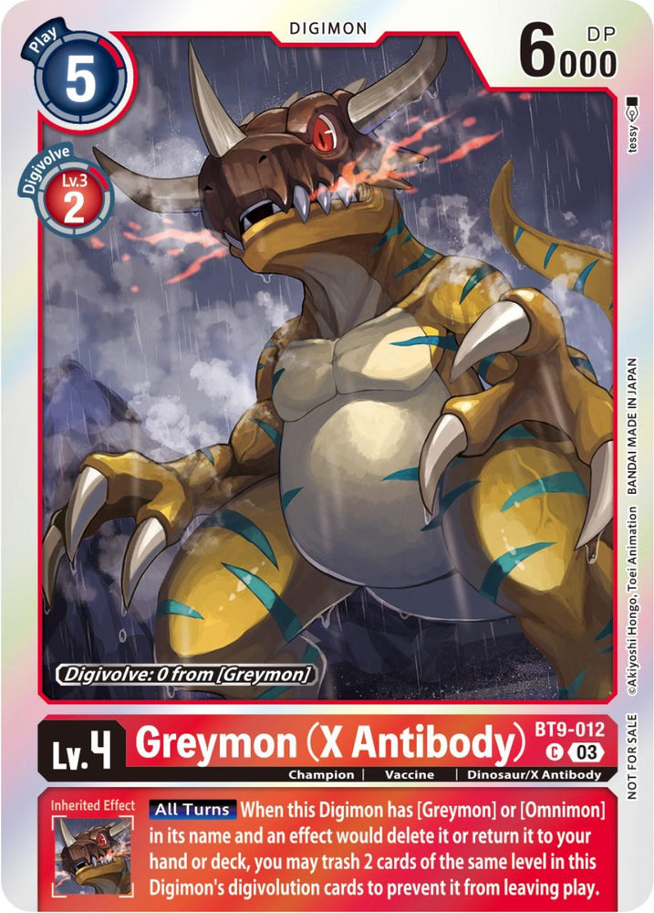 Greymon (X Antibody) [BT9-012] (Blast Ace Pre-Release Winner) [X Record] (ONLINE ORDER ONLY)