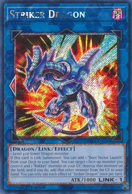 Striker Dragon [RA01-EN046] Platinum Secret Rare (ONLINE ORDER ONLY)