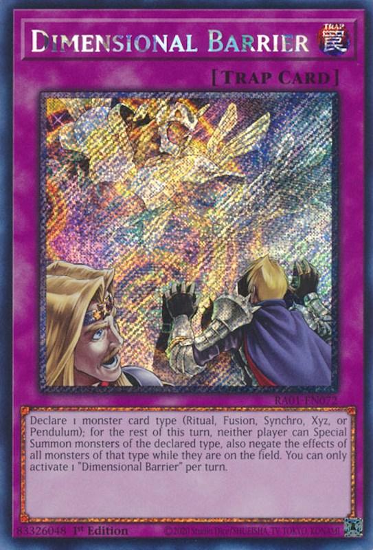 Dimensional Barrier [RA01-EN072] Platinum Secret Rare (ONLINE ORDER ONLY)