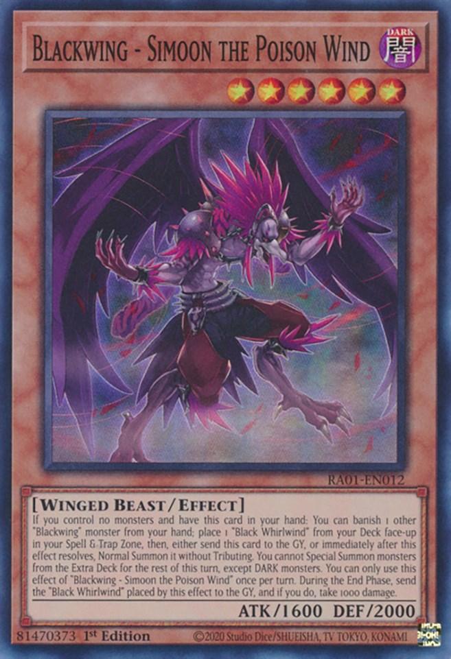 Blackwing - Simoon the Poison Wind [RA01-EN012] Super Rare (ONLINE ORDER ONLY)