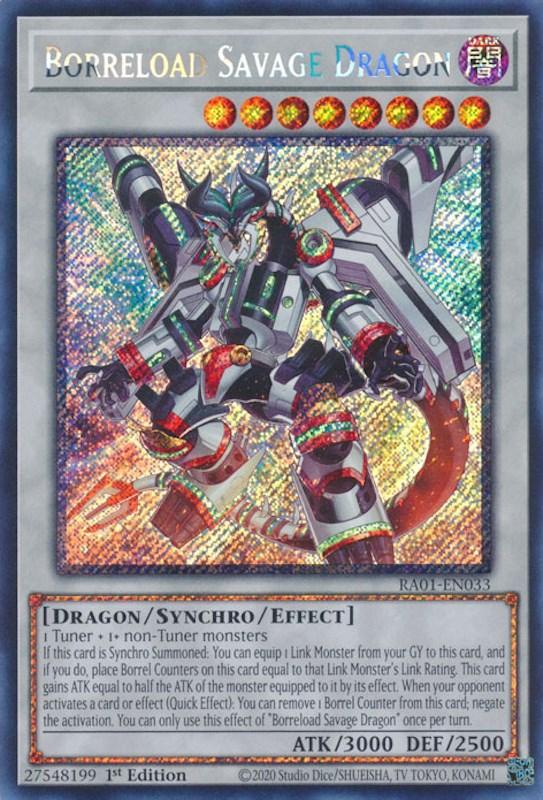 Borreload Savage Dragon [RA01-EN033] Platinum Secret Rare (ONLINE ORDER ONLY)
