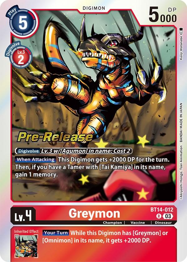 Greymon [BT14-012] [Blast Ace Pre-Release Cards] (ONLINE ORDER ONLY)