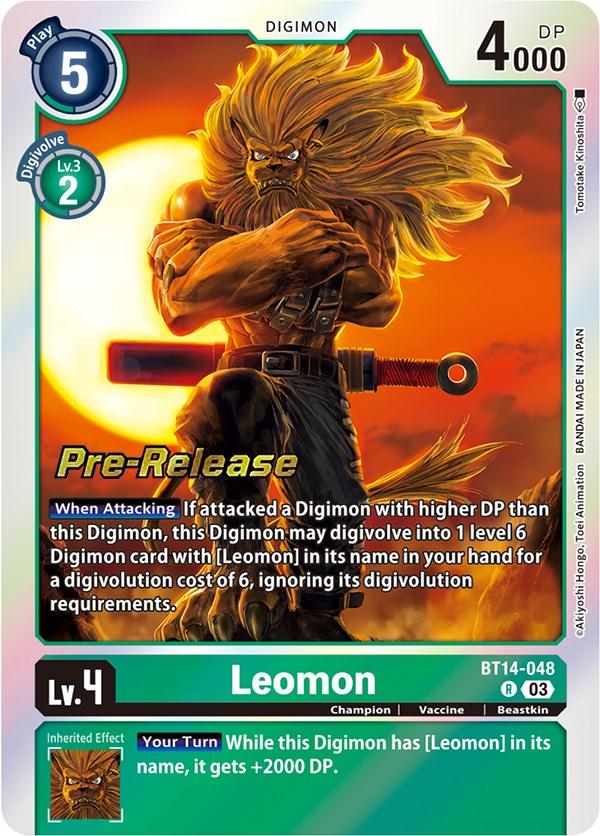 Leomon [BT14-048] [Blast Ace Pre-Release Cards] (ONLINE ORDER ONLY)
