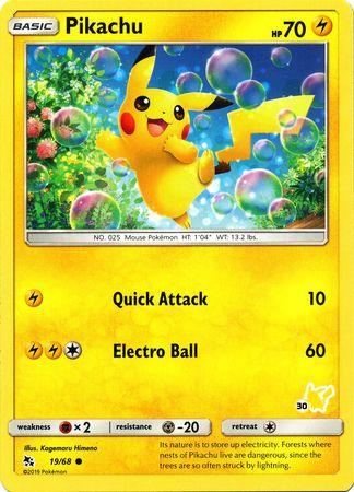 Pikachu (19/68) (Pikachu Stamp #30) [Battle Academy 2020] (Online Only)