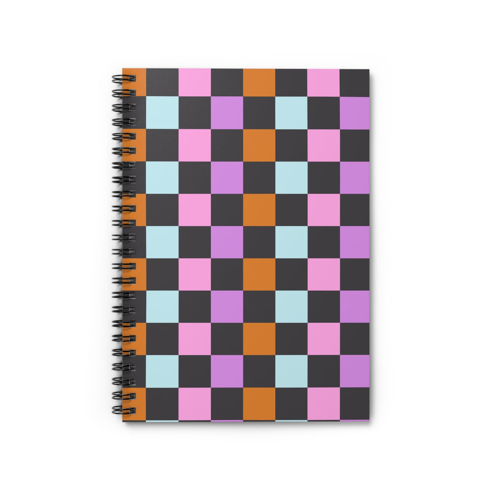 Retro Checkered pattern Spiral Notebook - Ruled Line (ONLINE ORDER ONLY)