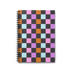 Retro Checkered pattern Spiral Notebook - Ruled Line (ONLINE ORDER ONLY)