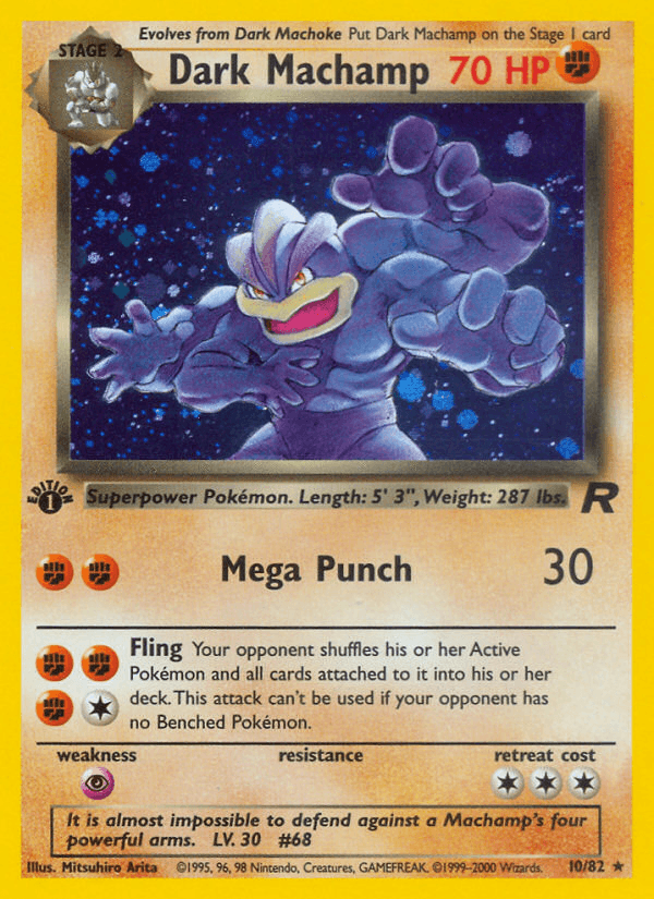 Dark Machamp (10/82) [Team Rocket 1st Edition] (Online Only)