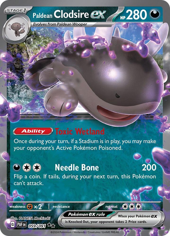 Paldean Clodsire ex (059/091) [Scarlet & Violet: Paldean Fates] (Online Only)