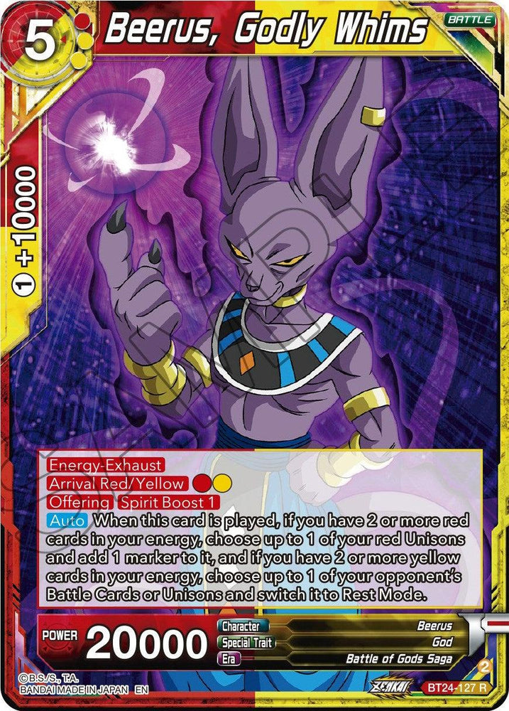 Beerus, Godly Whims (BT24-127) [Beyond Generations] (ONLINE ORDER ONLY)