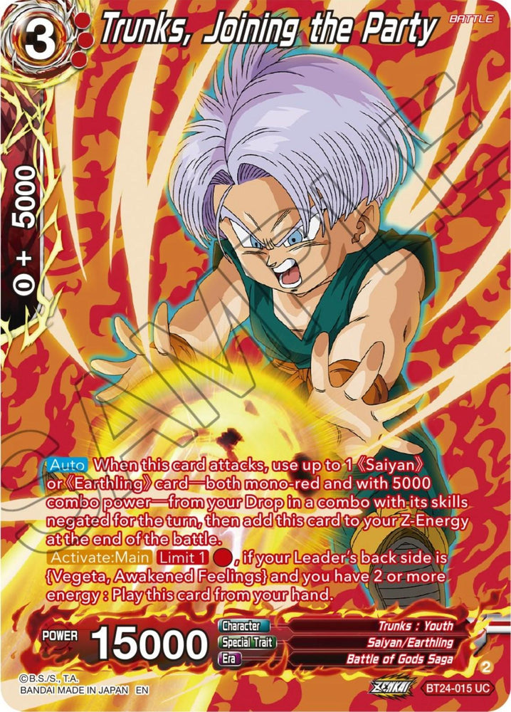Trunks, Joining the Party (Collector Booster) (BT24-015) [Beyond Generations] (ONLINE ORDER ONLY)