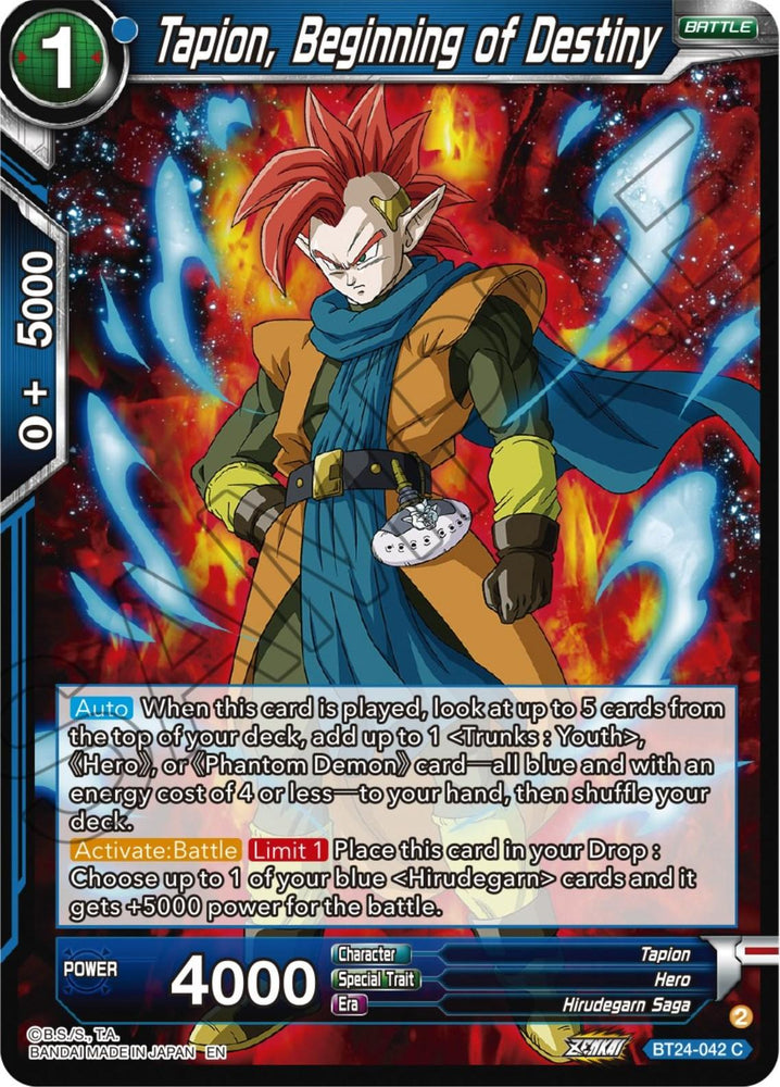 Tapion, Beginning of Destiny (BT24-042) [Beyond Generations] (ONLINE ORDER ONLY)