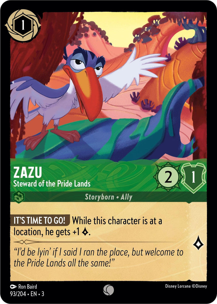 Zazu - Steward of the Pride Lands (93//204) [Into the Inklands] (ONLINE ORDER ONLY)