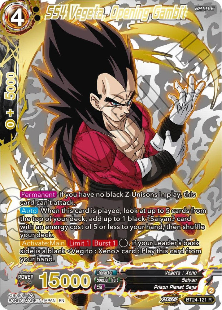 SS4 Vegeta, Opening Gambit (Collector Booster) (BT24-121) [Beyond Generations] (ONLINE ORDER ONLY)