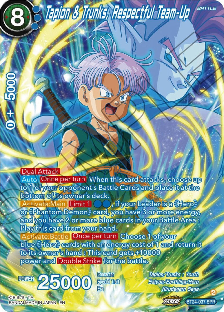 Tapin & Trunks, Respectful Team-Up (SPR) (BT24-037) [Beyond Generations] (ONLINE ORDER ONLY)