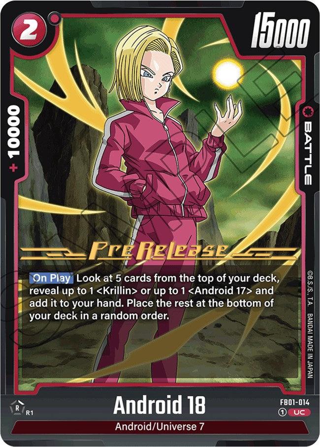 Android 18 (FB01-014) [Awakened Pulse Pre-Release Cards] (ONLINE ORDER ONLY)
