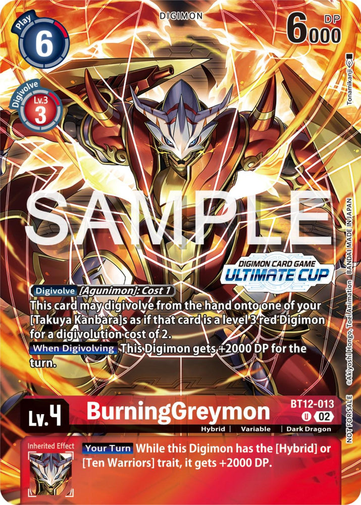 BurningGreymon [BT12-013] (Ultimate Cup 2024) [Across Time Promos] (ONLINE ORDER ONLY)