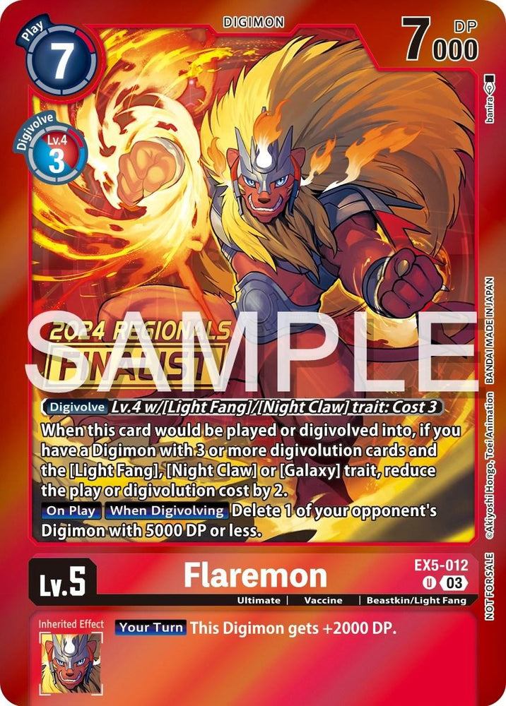 Flaremon [EX5-012] (2024 Regionals Finalist) [Animal Colosseum Promos] (ONLINE ORDER ONLY)