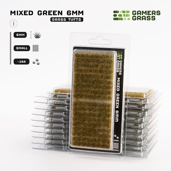 Gamers Grass Tufts: Mixed Green 6mm- Small (ONLINE ORDER ONLY)