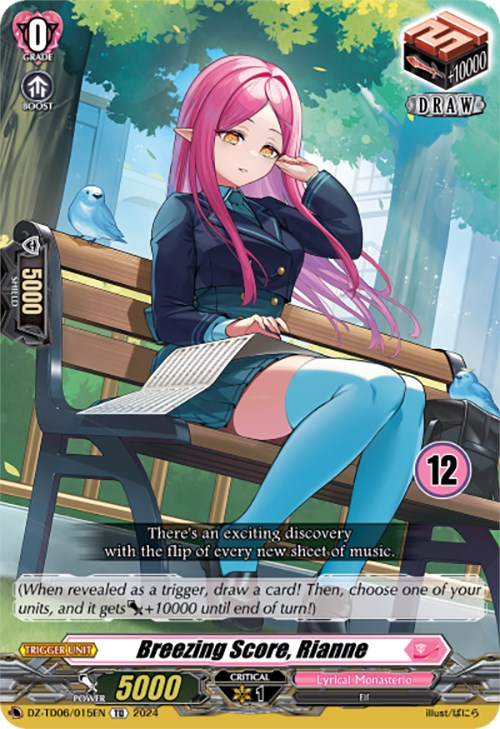 Breezing Score, Rianne (12) (DZ-TD06/015EN) [Start Up Trial Deck: Lyrical Monasterio]