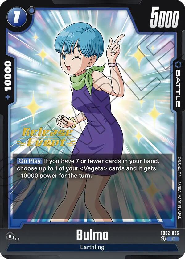 Bulma (FB02-056) [Blazing Aura Pre-Release Cards] (ONLINE ORDER ONLY)
