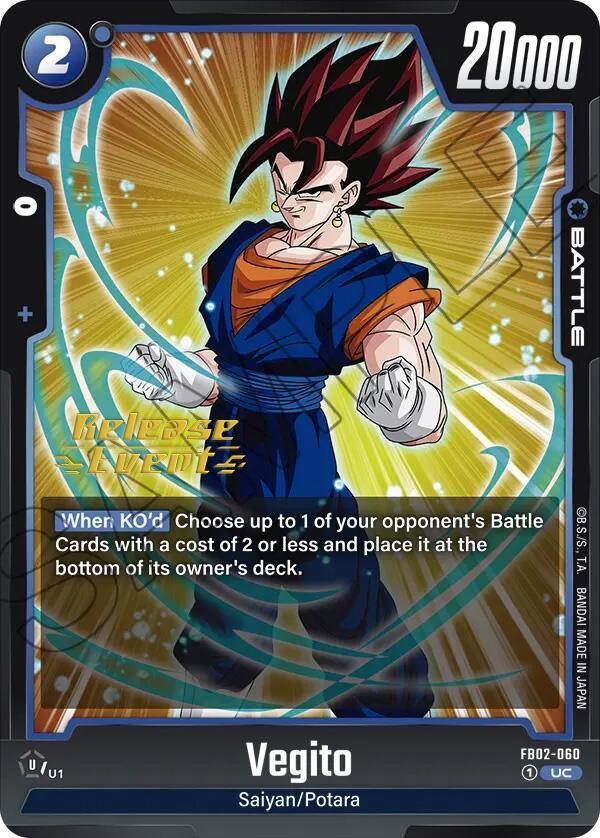 Vegito (FB02-060) [Blazing Aura Pre-Release Cards] (ONLINE ORDER ONLY)
