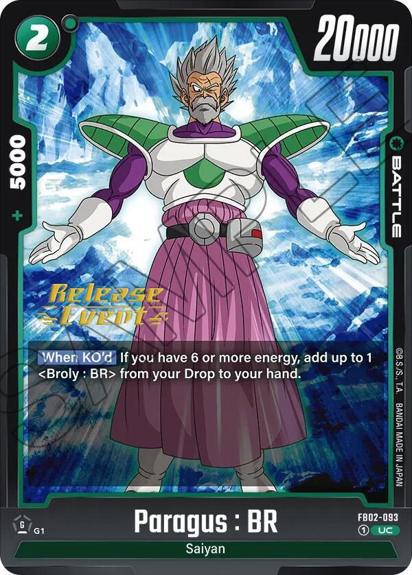 Paragus : BR [Blazing Aura Pre-Release Cards] (ONLINE ORDER ONLY)