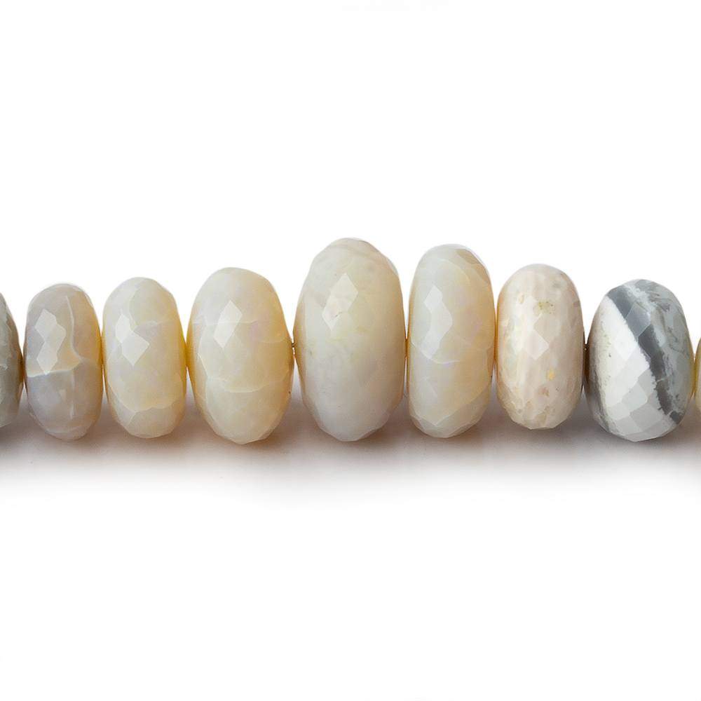 5.5-6.5mm Beige Grey Australian Opal faceted rondelles 18 inch 130 beads (ONLINE ORDER ONLY)