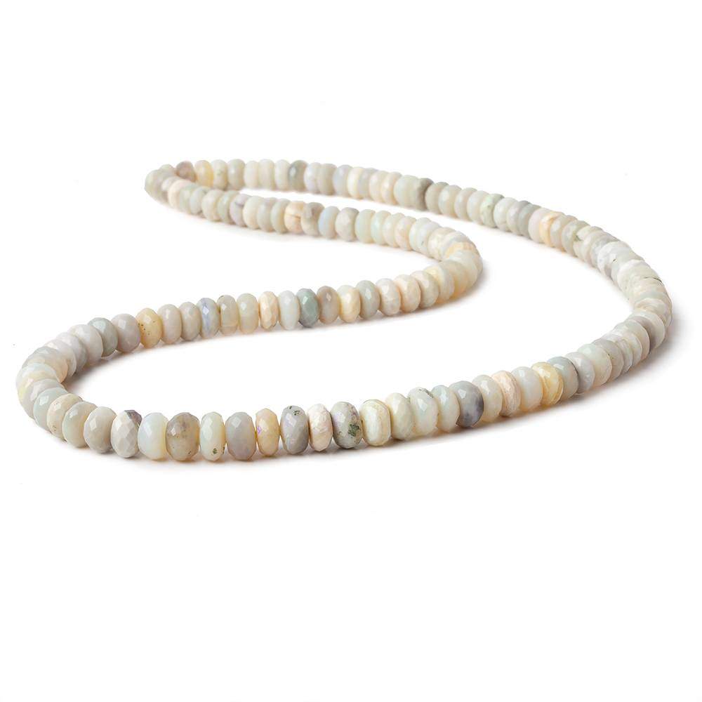 5.5-6.5mm Beige Grey Australian Opal faceted rondelles 18 inch 130 beads (ONLINE ORDER ONLY)