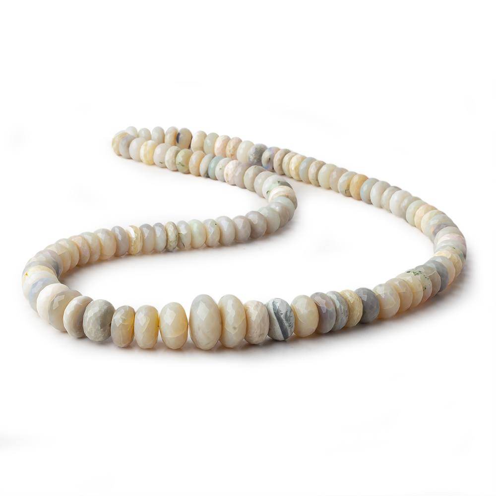 5.5-6.5mm Beige Grey Australian Opal faceted rondelles 18 inch 130 beads (ONLINE ORDER ONLY)