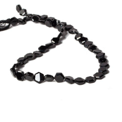 5.5-6mm Black Spinel bezel faceted hexagon beads 13 inch 50 pieces (ONLINE ORDER ONLY)