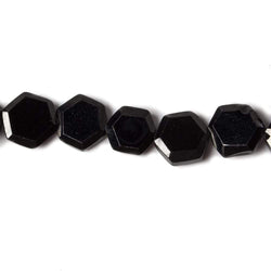 5.5-6mm Black Spinel bezel faceted hexagon beads 13 inch 50 pieces (ONLINE ORDER ONLY)