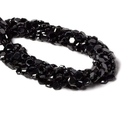 5.5-6mm Black Spinel bezel faceted hexagon beads 13 inch 50 pieces (ONLINE ORDER ONLY)