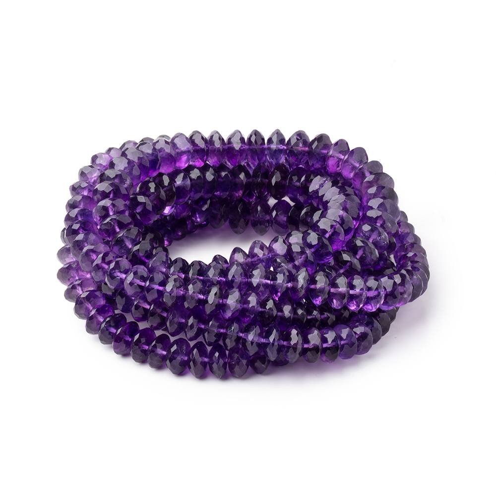 5.5-9mm Amethyst German Faceted Rondelles 16 inch 85 Beads