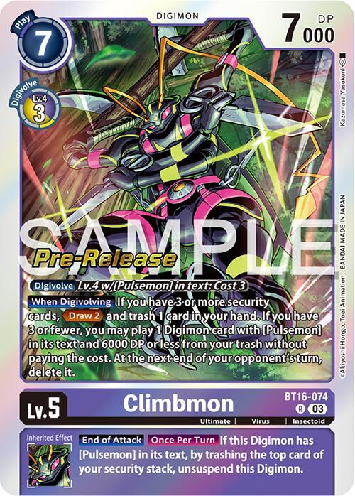 Climbmon [BT16-074] [Beginning Observer Pre-Release Promos] (ONLINE ORDER ONLY)